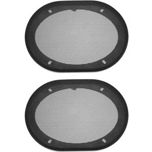 uxcell Speaker Grill Cover 5.94X8.27inch Mesh Decorative Square Subwoofer Guard Protector Black 2pcs