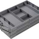 Smart Drawer Organizer Multi Level, Adjustable Folding Junk Drawer Organizer For Kitchen, Bathroom, Office, And Bedroom  Space-Saving Makeup Organizer (Grey)