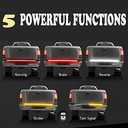 LED Tailgate Light Bar Triple Row 60'' Truck Tailgate Strip Light 5 Functions Red Brake/Amber Turn Signal/White Revers/Double Flash/Running Light IP67 Waterproof LED Tailgate Light Bar
