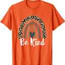 UNITY DAY Orange Anti Bullying Leopard Raibow Be kind T-Shirt (Small)