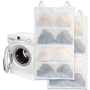 Bra bags for laundry, 2 Pack  Holds 8 AD Cups, 4-in-1 Cleans, Dries, Stores & Dust-Proof, Bra Washing Bags for Laundry Experience better than a single washing net