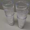 Unbreakable Plastic Tumbler Cups, Set of 6, Large Water Tumbler Set, 25 oz Highball Drinking Glasses (Clear)