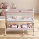 BabyBond Bassinet Bedside Crib, Stable and Secure Crib for Newborns, Pink