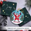 2 x Weight Lifting Christmas Ornament 2025, Double Sided Ceramic Ornaments for Christmas Tree Decor, for Women, Gifts for Gym Lovers, Funny Santa Ornaments