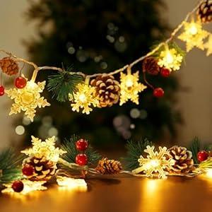 Lighted Christmas Garland for Tree Mantle Fireplace Home Decor