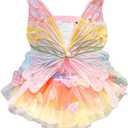 Dog Princess Dress,Summer Thin Cat Rainbow Butterfly Pettiskirt Cute Pet Clothes Chihuahua Teddy Dress Pet Supplies (XL)