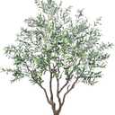 Caxchiling Large Artificial Olive Tree 8FT, Fake Tree for Indoor Outdoor, Lifelike Tall Floor Plants with Heavy Trunk and Ball-Shaped Pot, Home Office Decor for Living Room Bedroom Doorway Hallway