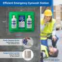 PhysiciansCare Wall-Mountable Eyewash Station with 2 Bottles of Eye Wash Solution, 32 oz Each