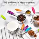 Measuring Cups : U-Taste 18/8 Stainless Steel Measuring Cups and Spoons Set of 10 Piece, Upgraded Thickness Handle (Multicolors)