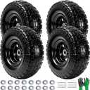 Click to see full view
	
	
Parts Camp (4 Pack) 4.10/3.50-4 Flat Free Tires 10 Inch Tire and Wheel
Utility Wagon Tires 4.10 3.50-4 with 5/8" Axle Bore Hole, 2.2" Offset Hub, for Gorilla Carts, Wheelbarrow, Hand Truck