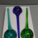 Plant Watering Globe Set, Set of 3, Indoor & Outdoor, Colorful Multicolored Hand-Blown Glass for Everyday Use