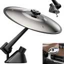 Car Cymbal Drum Air Vent, Mini Metal Drum Crash Cymbal for Car Dashboard, Funny Musical Instruments Gadget for Drummer Music Lovers Gift (Silver) (1 PC Sliver)