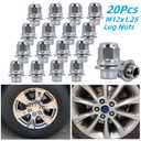 M12x1.25 Lug Nuts, Wheel Accessories Parts Set of 20pcs Chrome 12x1.25 Lug Nuts Replacement for Infiniti EX35 EX37 FX35 FX37 Nissan Maximas Pathfinders Aftermarket Wheel Chrome Closed End