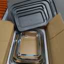 8-Piece Deep Glass Baking Dish Set with Plastic lids,Rectangular Glass Bakeware Set with Lids, Baking Pans for Lasagna, Leftovers, Cooking, Kitchen, Freezer-to-Oven and Dishwasher, Gray