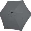 Blissun 7.5ft Patio Umbrella Replacement Canopy, Market Umbrella Cover, Outdoor Table Umbrella Canopy for 6 Ribs (Dark Grey)