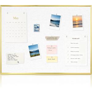 Linen Bulletin Board, 24"x18" Decorative Fabric Pin Board Vision Board