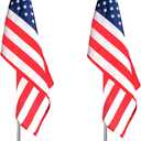 SENZHIYI Indoor Telescoping Flag Pole with Base 6FT-8FT,Aluminum Commercial Indoor Flagpole with Silver Ball Top Finial,Heavy Duty Indoor Flag Pole Kit for Office School City Hall Silver 2Pack