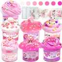 7 Pack Pink Slime Kits, Butter Slime,Cloud Slime kit for Girls Ages 812,Crunchy Slime Kit,Non Sticky,Super Soft Sludge Toy,Birthday Gifts for Kids,Party Favors for Girls and Boys