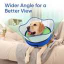 Supet Raised Inflatable Dog Cone Collar to Stop Licking, Soft Dog Cone Alternative for Large Dogs, Doggie Donut Collar After Surgery (Blue, XL)