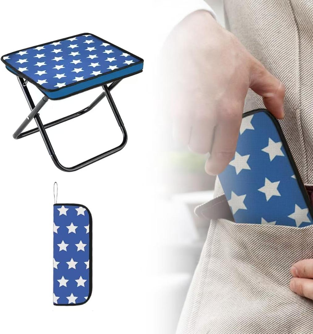 Collapsible Chair Portable Folding Stool with Carry Bag, 1.35Lbs Small Foldable Adults Camp Seat for Travel/Camping/Hiking/Fishing/Picnic/Barbecue