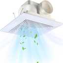 FEITON 110 CFM Bathroom Fan Exhaust Fan Ceiling Mount, 30W, 110V, 1.0 Sones, Square Quiet Ventilation, 4-in Duct, 8.8" x 8.8" Mounting Hole