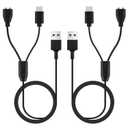 Pack of 2 Charger Cord Replacement for Jugbow/Delupet/Yawpet Training Collar, 2-in-1 USB C and Magnetic Bark Collar Charging Cable