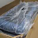 24KF Large Upholstered Boucle Fabric Ottoman with Pillows,Comfort Padded Window Bench for Living Room,Entryway Bench,5095-Navy Blue  20.5"D x 52"W x 22.5"H