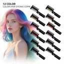 Temporary Color Hair Dyeing Comb, Disposable Folding Hair Dye Comb, Washable Highly Pigmented Easy to Dye for Halloween Christmas Festivals DIY Party