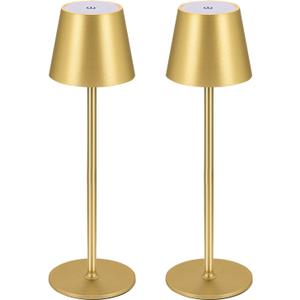 BGFHome Cordless Table Lamp LED Desk lamp,5000mAh Rechargeable Touch Night Light Wireless Minimalist Design for/Restaurant/Bedroom/Bars/Outdoor Party/Camping/Coffee Shop(2 Pack Gold)