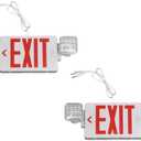 TANLUX Red Exit Sign with Emergency Lights, 1.0 Meter Plug in Exit Sign with Battery Backup Lights for Business, Commerical Emergency Lighting Combo, UL Listed, AC 120V, Double Face, 2 Pack