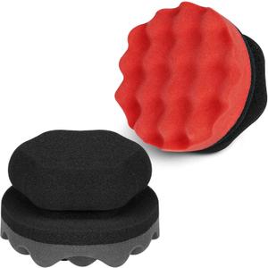 2 Pack Large Tire Shine Applicator Pad, Tire Hex Grip Applicator, Tire Shine Car Detailing Foam Sponge Tool, Reusable Car Cleaning Supplies After Car Wash Tire Cleaner for Applying Tire Shine (Red and Gray)