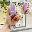 3 x LECART Key Fob Covers for Honda 2024 2025 2022 2023 CR-V Civic Pilot Accord HR-V Sport Touring TPU Key Fob Case 5 Button Car Key Shell Protector 2 Pack Pink & Purple