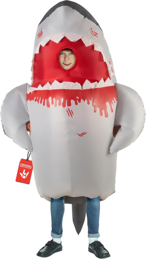 Morph Shark Inflatable Costume Kids, Shark Blow Up Costume Kids,