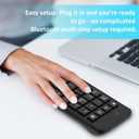 LOONASA Bluetooth & 2.4G Number Pad, Rechargeable Wireless Numeric Keypad, Slim Silent 34-Keys External Numpad USB Keyboard Compatible for MacBook, iPad, iPhone, iOS, Laptop, Windows, Android, PC