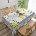 Lemon Tablecloth 60x120 for Recatangle Table - Summer Decor for Home - Yelloe and Blue Table Cloth Spring Decorations for Home, Party