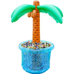 PARENTSWELL 63'' Inflatable Palm Tree Cooler, Tropical Luau Party Decorations, Inflatable Drink Cooler for Parties Jungle Hawaiian Birthday Party Decorations Palm Tree Decor