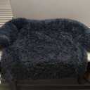 Tinaco Calming Dogs/Cats Bed Mats, Dog Pad Washable Removable Couch Cover, Plush Long Fur Mat for Pets, Waterproof Lining, Perfect for Small, Medium and Large Dogs and Cats (Navy Blue, 45"x37")