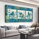 Large Blue Birds Wall Art for Living Room Decor Framed Art Plant Tree Branch Canvas Pictures Modern Artwork Animal Botanical Canvas Prints for Bedroom Kitchen Home Office Wall Decor 20" x 40"