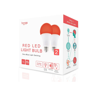 Hooga Sleep Bulb, Blue Light Blocking Red Night Light, 625nm for Healthy Sleep, Baby Nursery, 7W LED (45W Replacement) 2-Pack