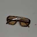  Trendy Hexagonal Aviator Sunglasses for Women Thick Square Frame Double Bridge Sun Glasses