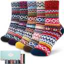 ICEIVY Socks Women, Soft Knit Wool Winter Thick Warm Cabin Fuzzy Crew Women' Socks 5 Pack (Multicolor-2)