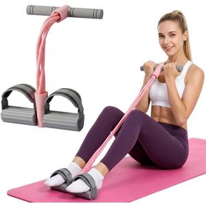 Adjustable Ankle Strap Resistance Band with Handle,0.4-inch Diameter Thick TPE Resistance Band 40-45lbs,Suitable for All Weights & Foot Sizes, Full-Body Workout