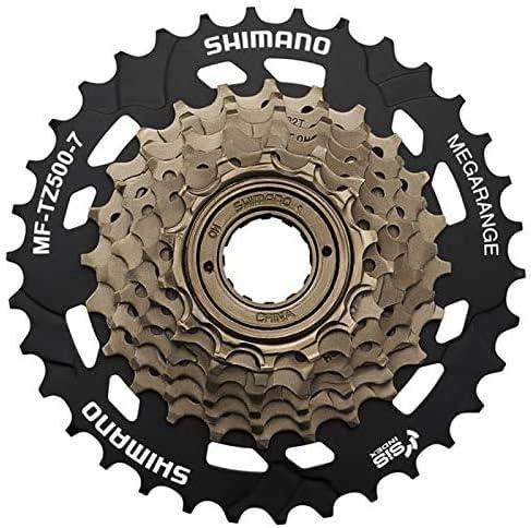 SHIMANO MF-TZ500 (Tourney) // 7-fach Freilauf-Schraubkranz (14-34 Zhne) (Silber/Schwarz)