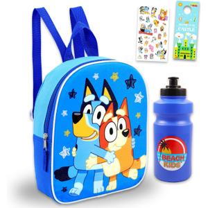 Bluey and Bingo Mini Backpack for Girls - Bundle with 11" Backpack Purse for Toddlers Plus Stickers, Water Bottle, More | Mini Bluey Bag for Kids, Girls