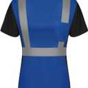 TCCFCCT Safety Shirt for Women, Hi Vis Shirts for Women with Reflective, High Reflective T-Shirt for Women Night Working, Construction Work, Quick Drying, WP-Blue-DR XS