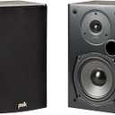 Polk Audio T15 Home Theater and Stereo Bookshelf Speakers – Deep Bass Response, Dolby and DTS Surround, Wall-Mountable, Pair, Black