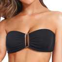 Tempt Me Women Twist Bandeau Bikini Top Strapless Swimsuit Top Only, Black, M