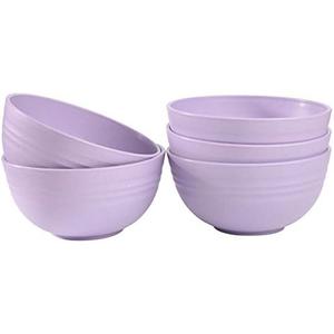 Cuayaes 5Pcs Unbreakable Cereal Bowls, 18 Oz Lightweight Wheat Straw Bowl for Everyone, Food-safe Bowls Dishwasher Microwave for Rice,Noodle,Snack, Salad,Soup (Purple)