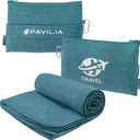 PAVILIA Travel Blanket Airplane Compact with Bag, Small Travel Pillow Blanket Long Flights, Lightweight Plane Blanket with Luggage Strap, Camping Blanket for Traveler Essentials, Teal Blue, 65x40