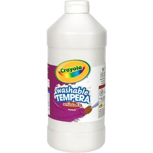Crayola Washable Tempera Paint For Kids, White Paint, Classroom Supplies, Non Toxic, 32 Oz Squeeze Bottle